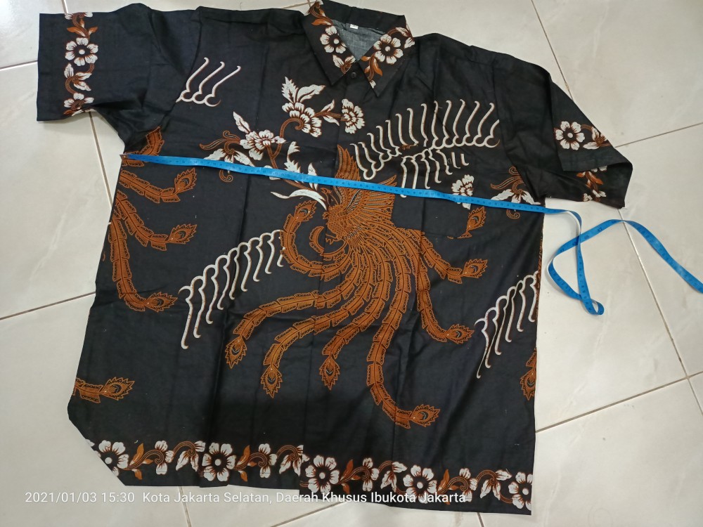 Kemeja Batik Pria Big Size Ld 140 Baju Lengan Pendek Jumbo 5xl 6xl