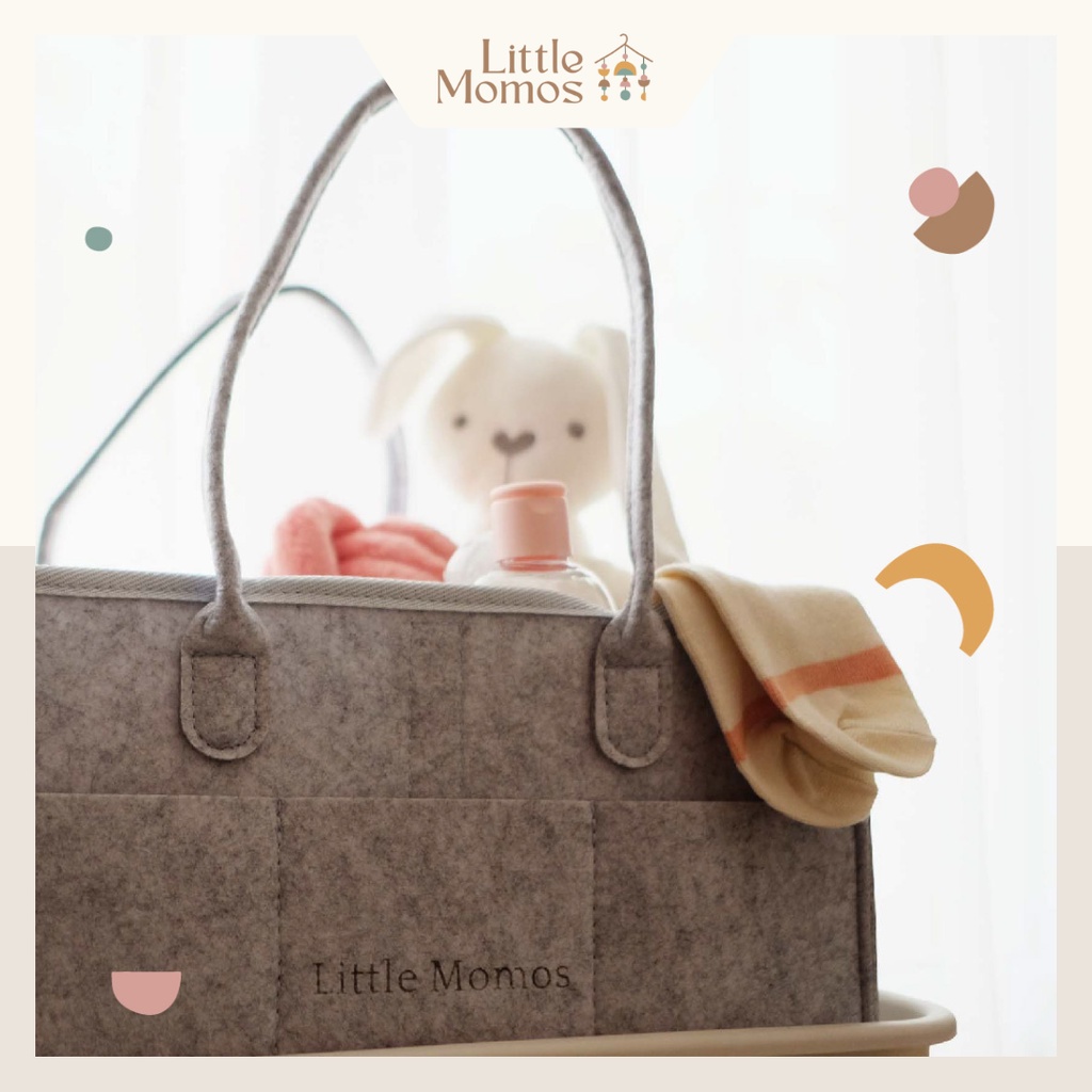 Little Momos Caddy Bag Ada Tutup Diaper Organizer / Tas Popok Peralatan Bayi seperti Kinderkeen
