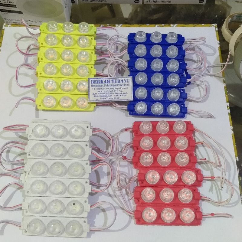 LAMPU LED MODUL 3 MATA DC12V  3Watt. Led Modul 3 mata 12Volt