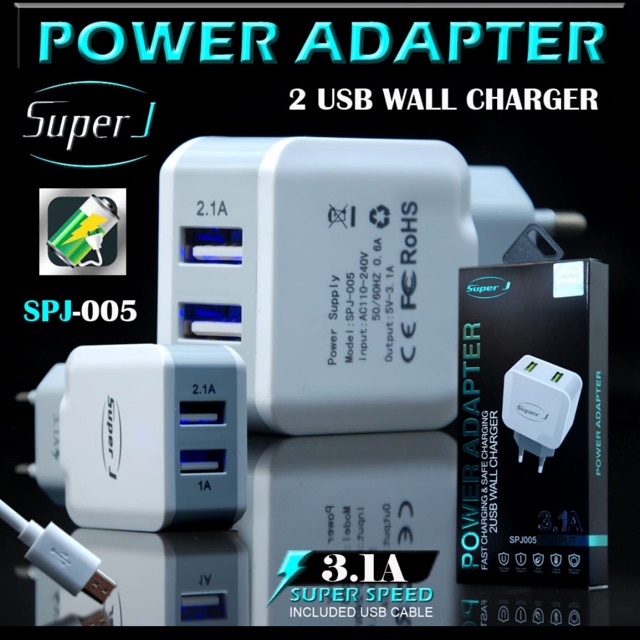 Travel charger Super J SuperJ Spj 005 3,1A 2 USB Fast Charging