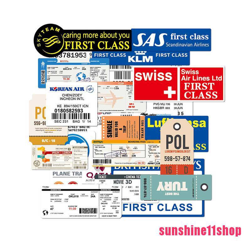 【SHOP】30PCS Boarding Pass Air Ticket Graffiti Stickers DIY Bike Travel Luggage