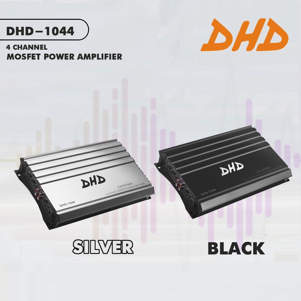 DHD 1044 Power Amplifier Mobil 4 Channel Black And Silver