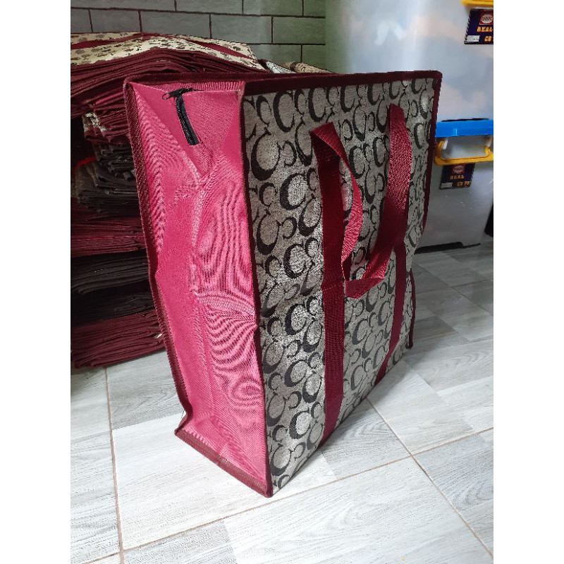 Tas Belanja Laundry Terpal Motif Sedeng M 44x48 cm Serbaguna Jinjing Tenteng Tote.bags Laundry