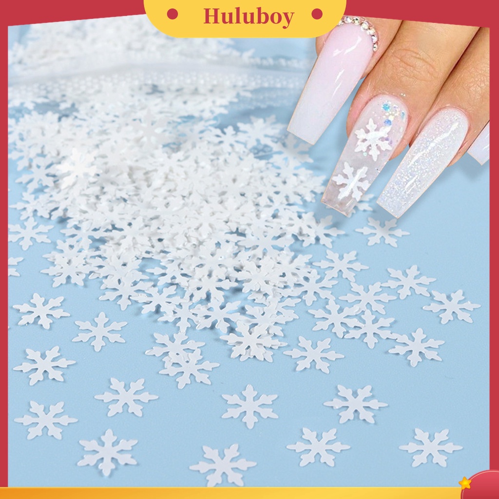 Huluboy Huluboy♡ 1 Kantong Payet Kepingan Salju Natal Untuk Dekorasi Nail Art