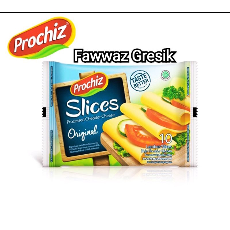 

Prochiz Premium Cheddar Slice 10s / Prochiz Original Slices 10 lembar / Keju Slice / Keju Lembaran