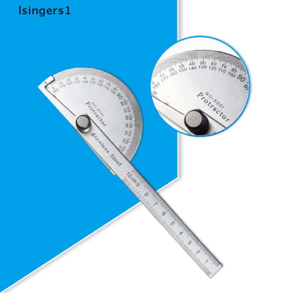 (lsingers1) Penggaris Goniometer 180 Derajat Bahan Stainless Steel