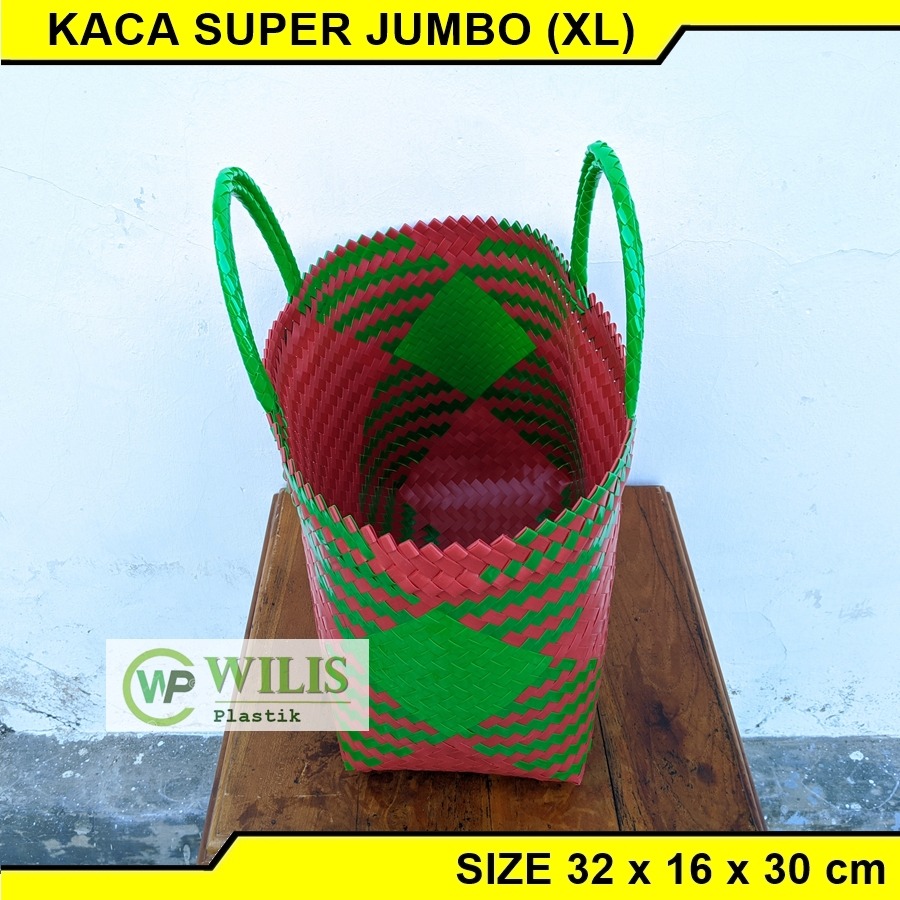 Tas Anyaman Plastik KACA SUPER JUMBO (XL) / Tas Parcel Sembako Hampers