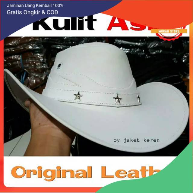 Topi Pria Kulit Asli Laken Koboy Terbaru Garut Original Kulit Domba