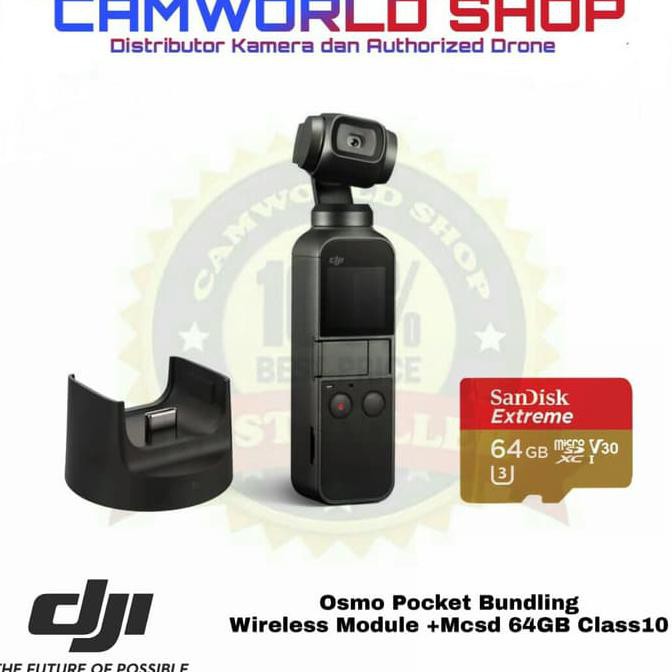 DJI OSMO POCKET _ BUNDLING WIRELESS MODULE + MCSD 64GB CLASS10