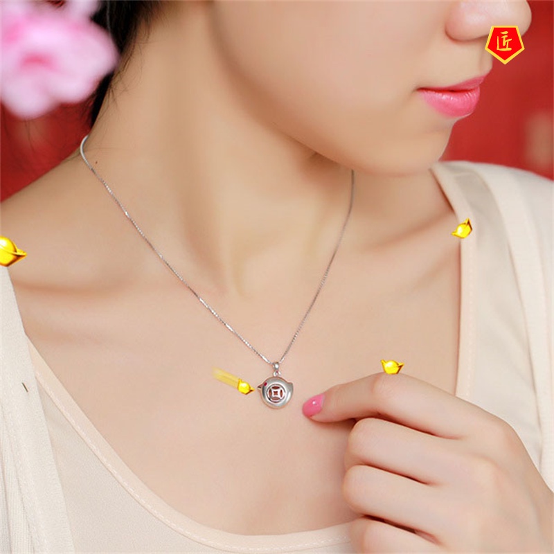 [Ready Stock]Lucky Chicken Silver Necklace Cute and Graceful