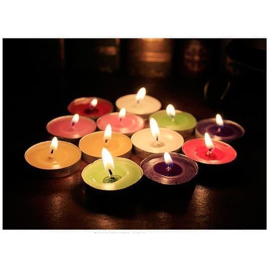 Tea Candle Besar Kecil 10 pcs /Lilin Aroma Terapi/ Lilin warna