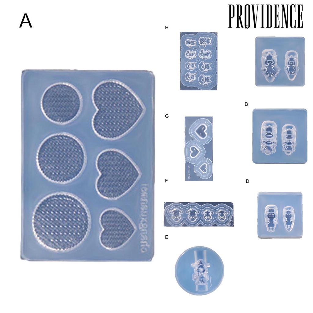 Providence 1 Set Cetakan Kuku Bentuk Hati Bahan Silikon Flexible Reusable