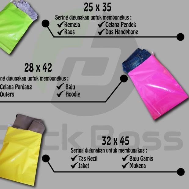 

™ POLYMAILER 25X35 (ISI ±100) HARGA THE BEST KUALITAS THE BOSS - HITAM NON PREM ☉