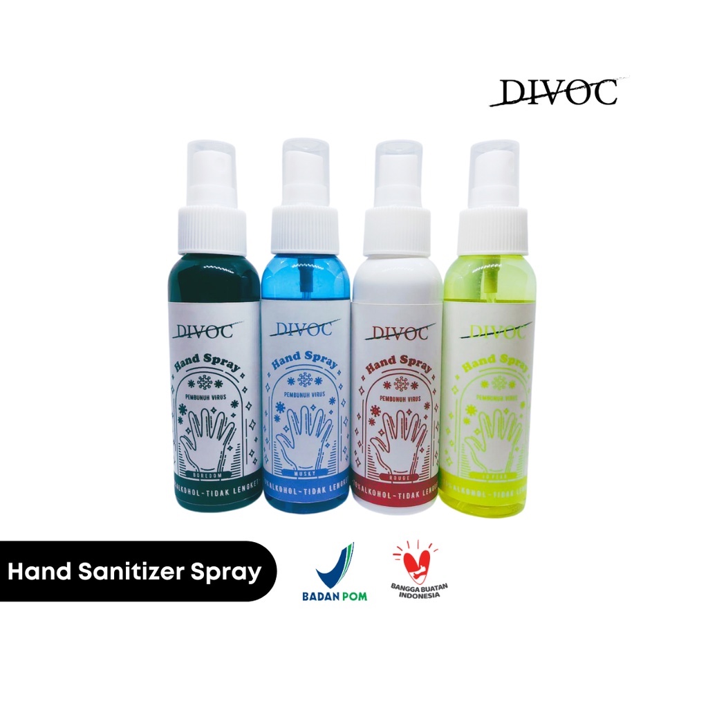 Hand Sanitizer Spray Divoc 100ml - Antiseptik Tidak Lengket di Tangan 99.9% Membunuh Virus &amp; Bakteri