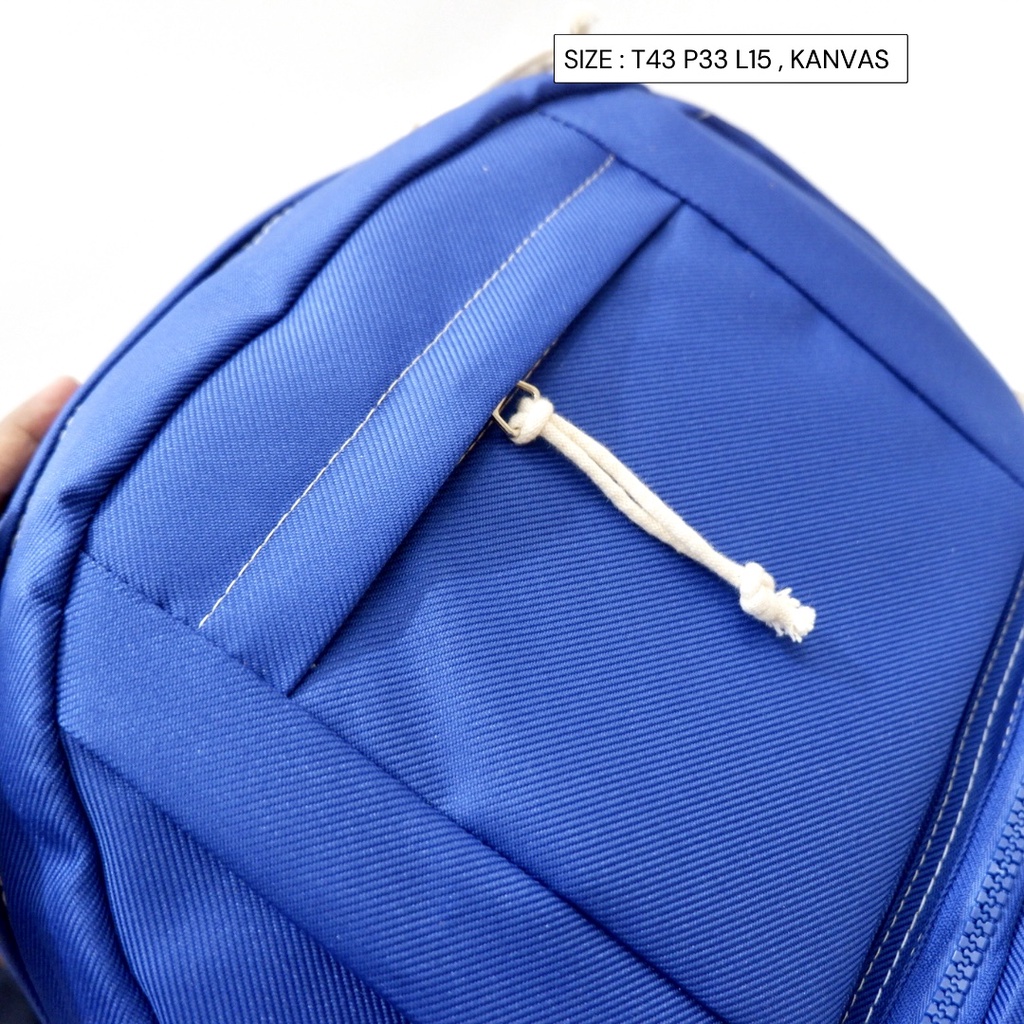 (DISKON BISA COD) RANSEL TAS PUNGGUNG GESPER MOTIF POLOS WARNA GESPER BackPack CANVAS SEKOLAH/Kuliah