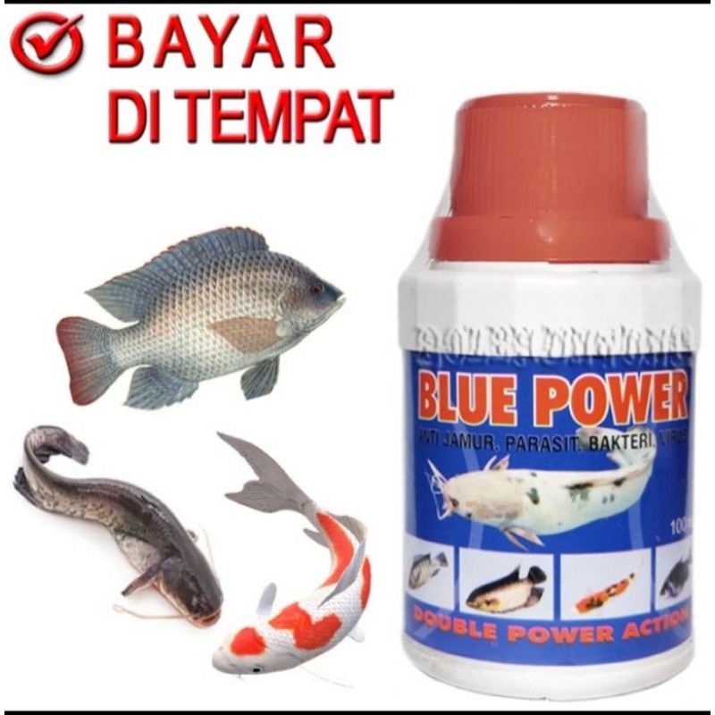 BLUE POWER Obat Ikan Sakit Penghilang Jamur Koreng Nila Patin Mas Lele