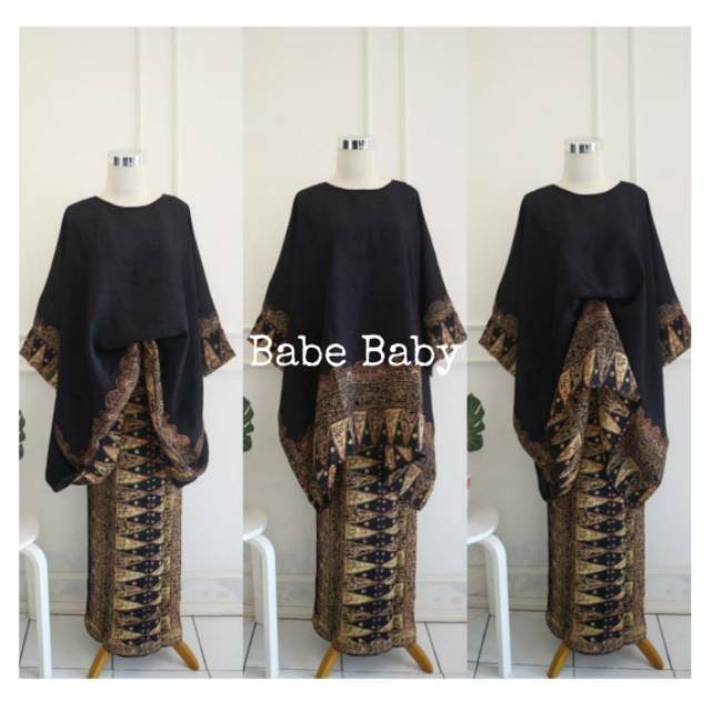 Setelan Baju Kurung Kaftan Batik