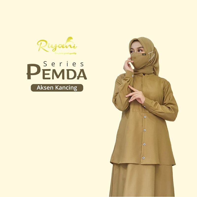 GAMIS PNS DINAS PEMDA KHAKY PDH FREE MASKER & TAS HP by Riyani