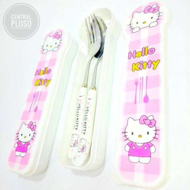 Sendok Garpu Set Hellokitty Stainless Tidak berkarat