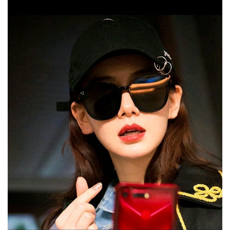 Kastamanwatch - (COD) KACAMATA GK HITAM FASHION KOREA FRAME SUNGLASSES WANITA PRIA SEGI EMPAT ANTI UV