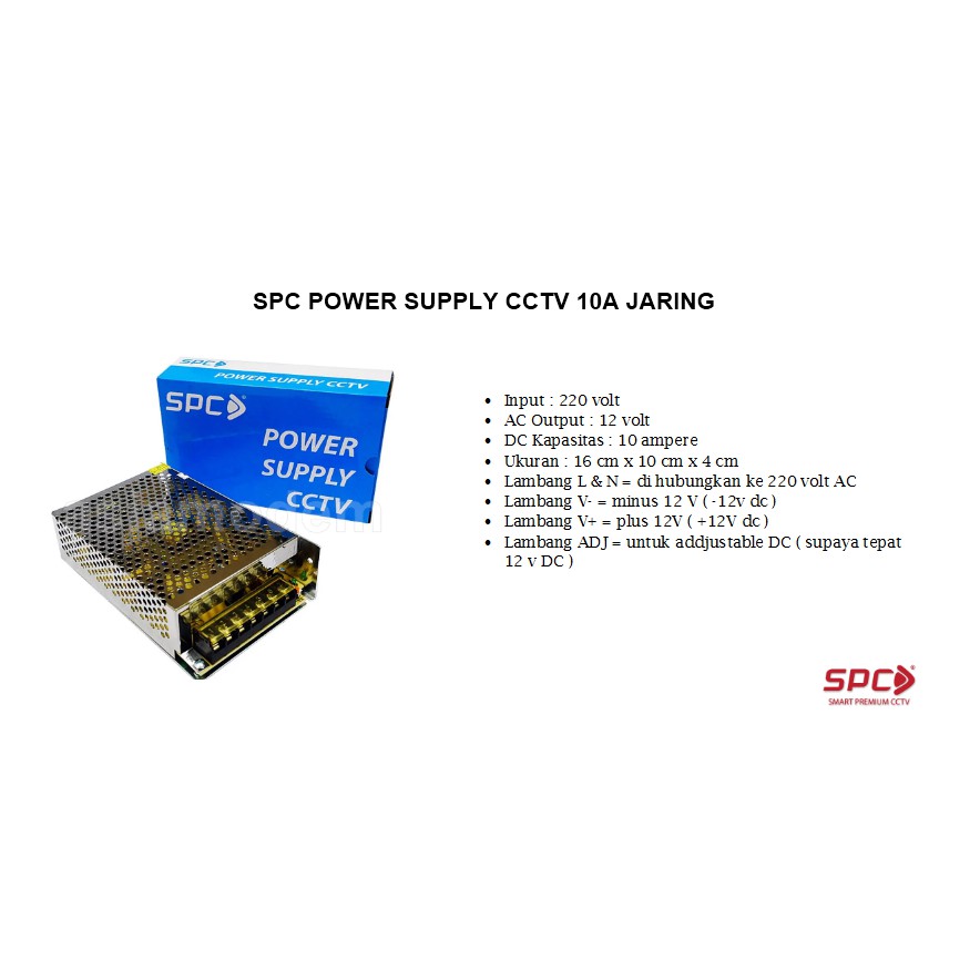 SPC POWER SUPPLY CCTV 10A JARING