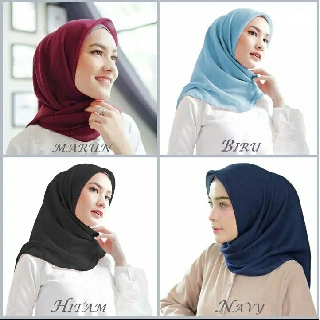 PROMO TERMURAH JILBAB  PREMIIUM SEGI EMPAT POLOS POLYCOTTON 