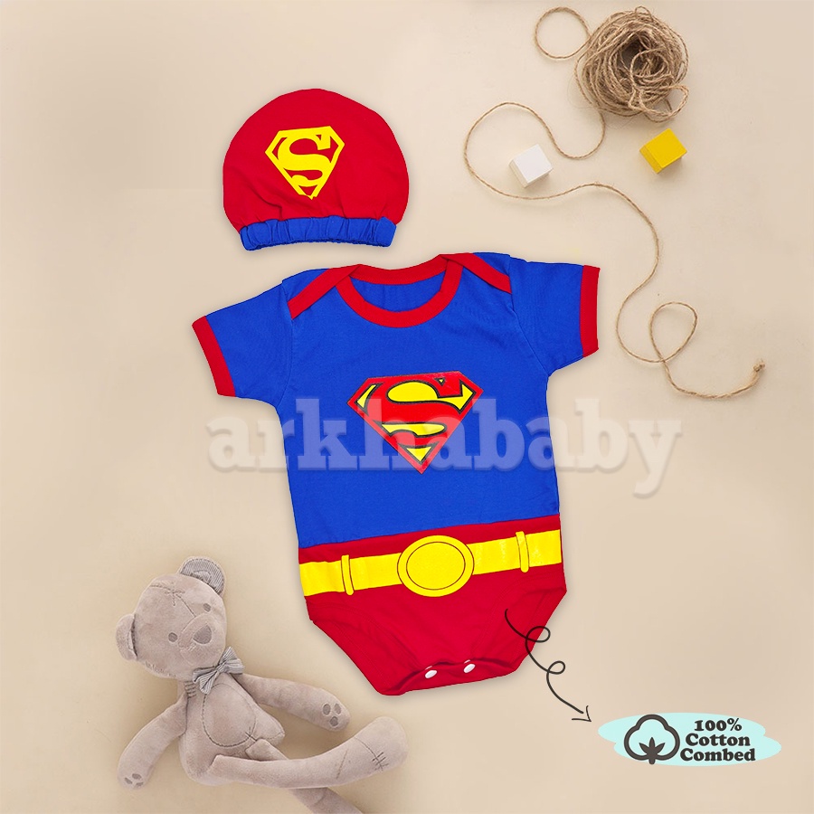 BAJU BAYI JUMPER BAYI HERO/KOSTUM BAYI/ BAJU BAYI KARAKTER/baju bayi lengan pendek