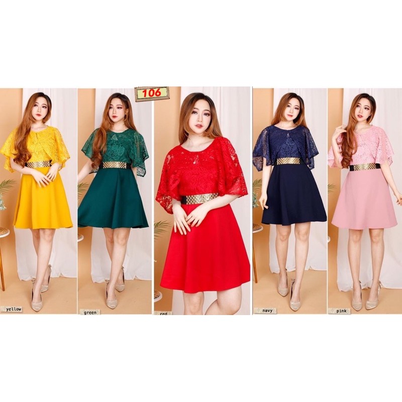 Kathryn collection 106 # Dres rok mekar scuba import premium kombinasi brukat gliter free belt