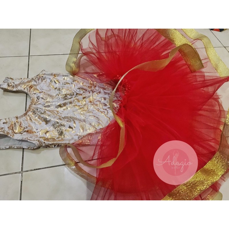 ROK TUTU BALET NATAL BAJU BALLET ANAK KOSTUM MERAH HIJAU GOLD SILVER