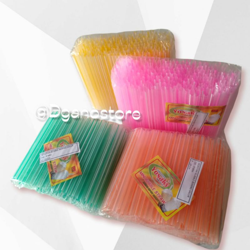 Sedotan bubble boba plastik / sedotan pop ice 9mm