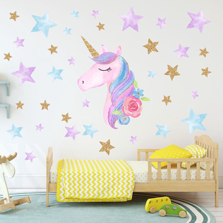 20+ Inspirasi Stiker Dinding Unicorn Pelangi