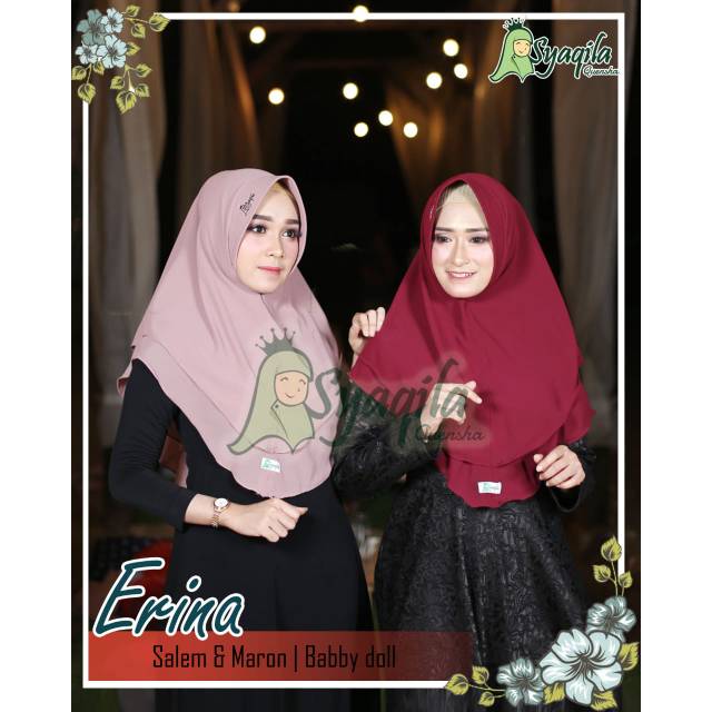 Khimar Erina by Syaqila Hijab Jilbab  Kerudung Shopee 