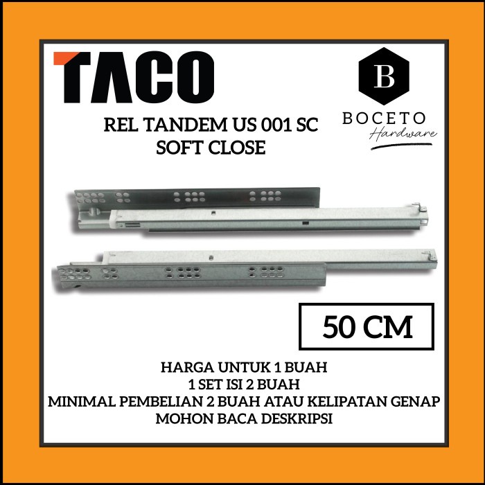 REL LACI TANDEM TACO SLOWMOTION / REL TANDEM SOFT CLOSE PANJANG 50 CM