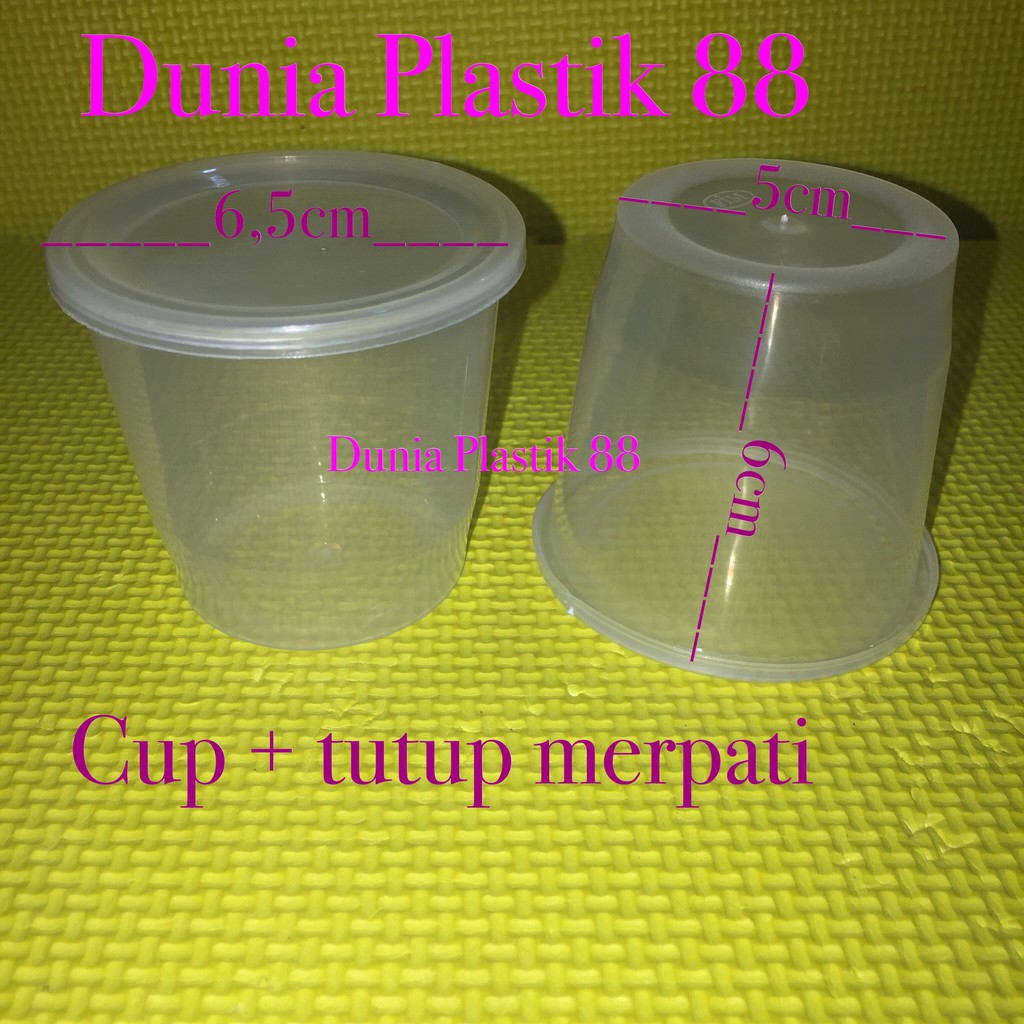 25PC CUP + TUTUP gelas plastik puding selai rujak kecil mini MERPATI