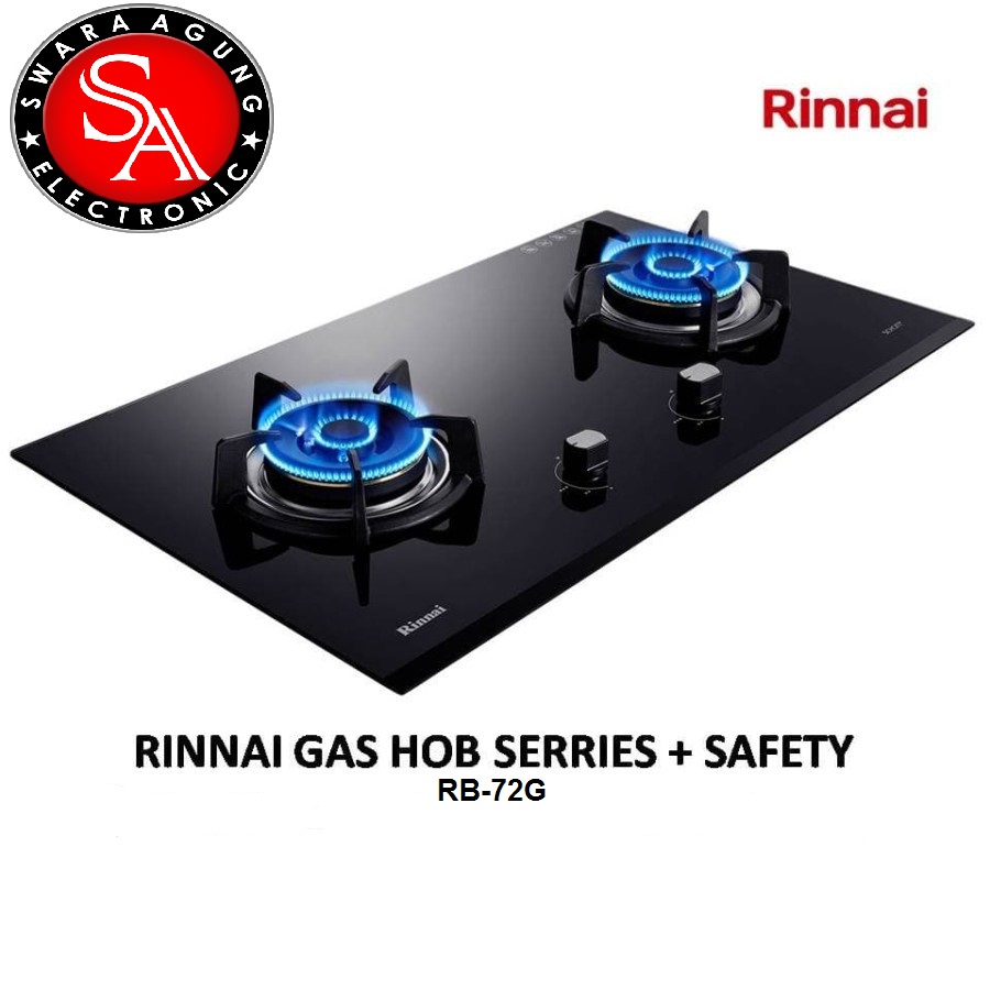 Kompor Gas Rinnai 2 Tungku Type: RB-72G (Khusus Daerah Medan)