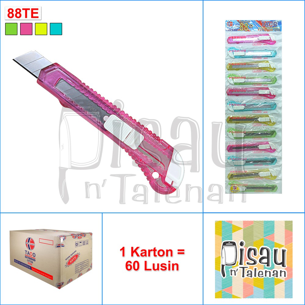 

TACO 88TE Cutter Besar Transparan Warna (KARTON)