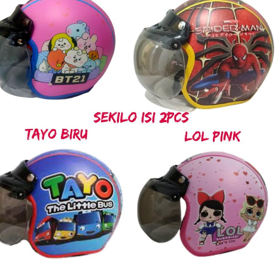 "Kwt31au22ᴰ" HELM BOGO ANAK karakter tayo / helm hello kitty / helm bogo anak / helm little pony /HE
