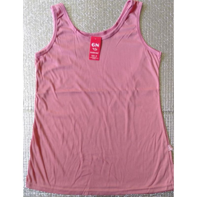 Singlet cewek / wanita Tank Top Golden Nick tali besar-Pink