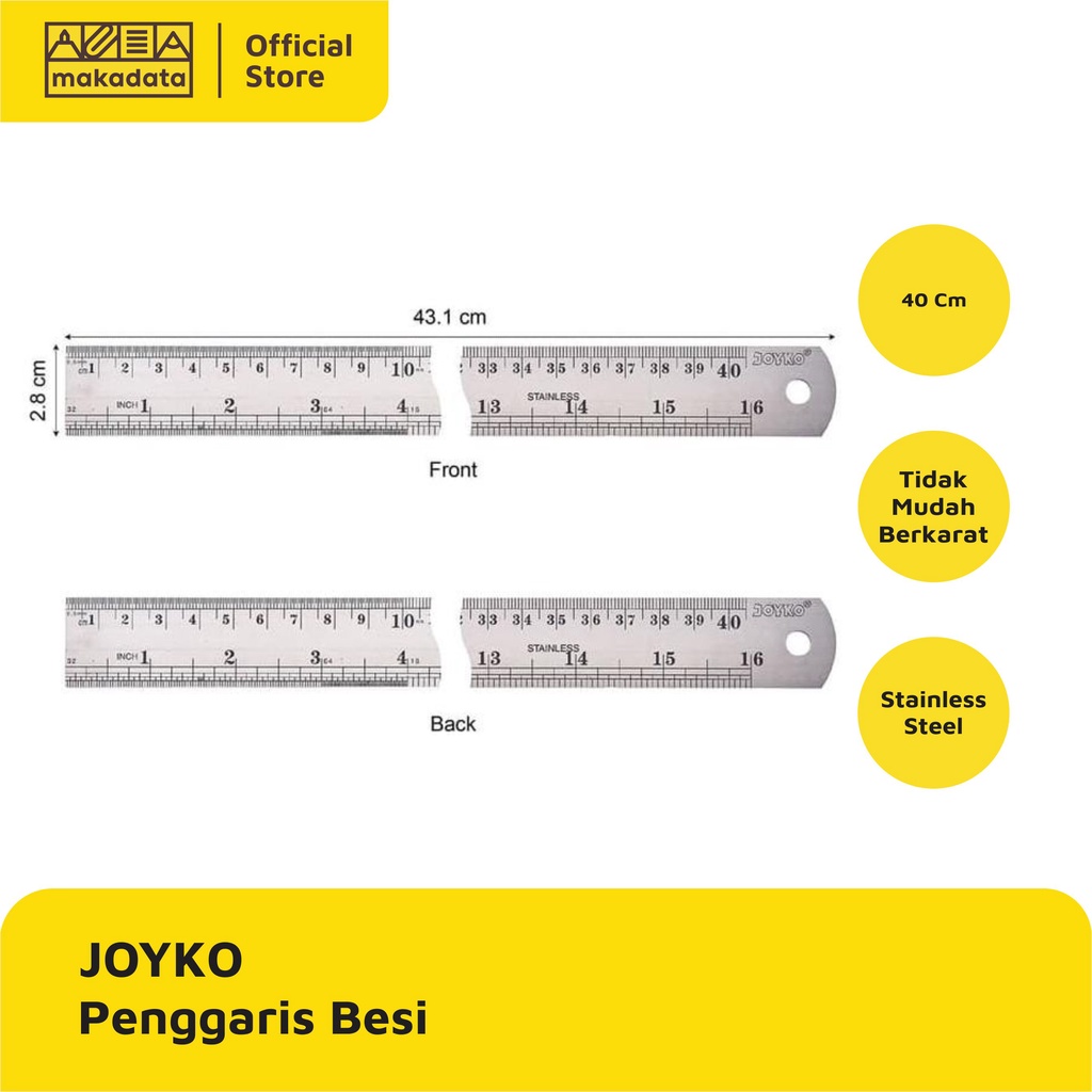 

PENGGARIS / GARISAN JOYKO 40CM BESI (1 PCS) MURAH