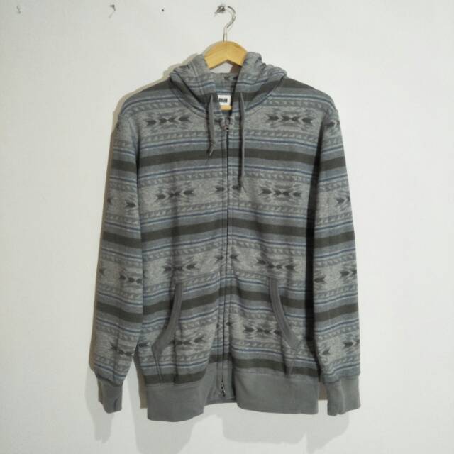 Ziphoodie Hoodie Jaket Sweater Uniqlo Navajo Grey Original