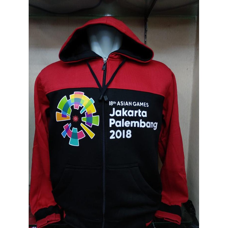 Jaket Hoodie Zipper Asian Games 18 Jakarta Palembang 2018