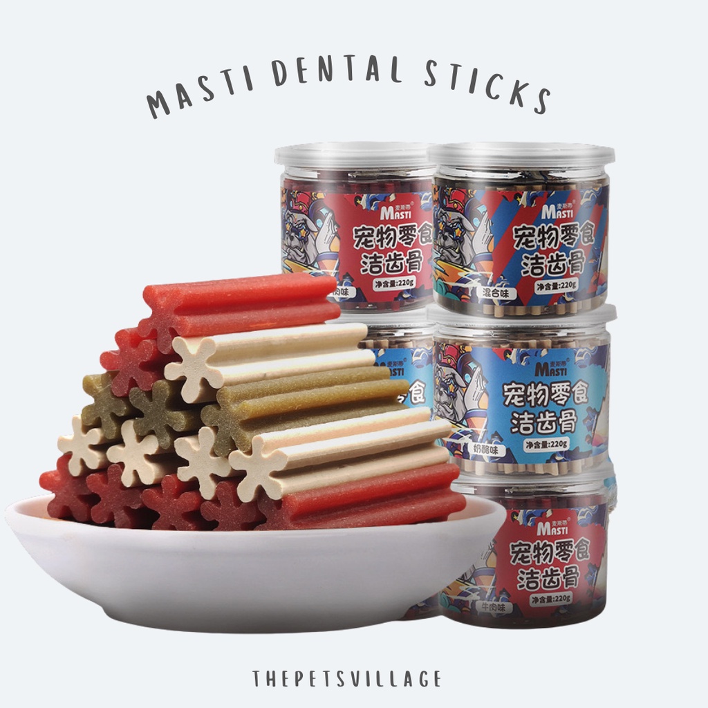 MASTI DENTAL STICK UNTUK ANJING KALENG 220GR  PET TREATS