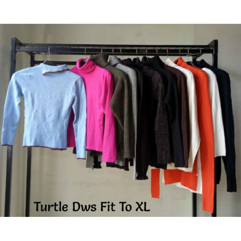 HIGH NECK TURTLE IMPOR WANITA KNITWEAR SOFT KNIT PANJANG FASHION KOREAPERHATIANWARNA DAN MOTIF