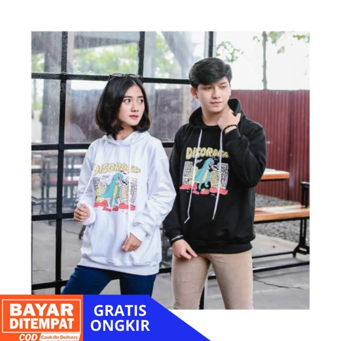 SWEATER COWO CEWE TERBARU DISORDER DINO HOODIE SWEATER KAPEL JAKET KAPEL TRENDY