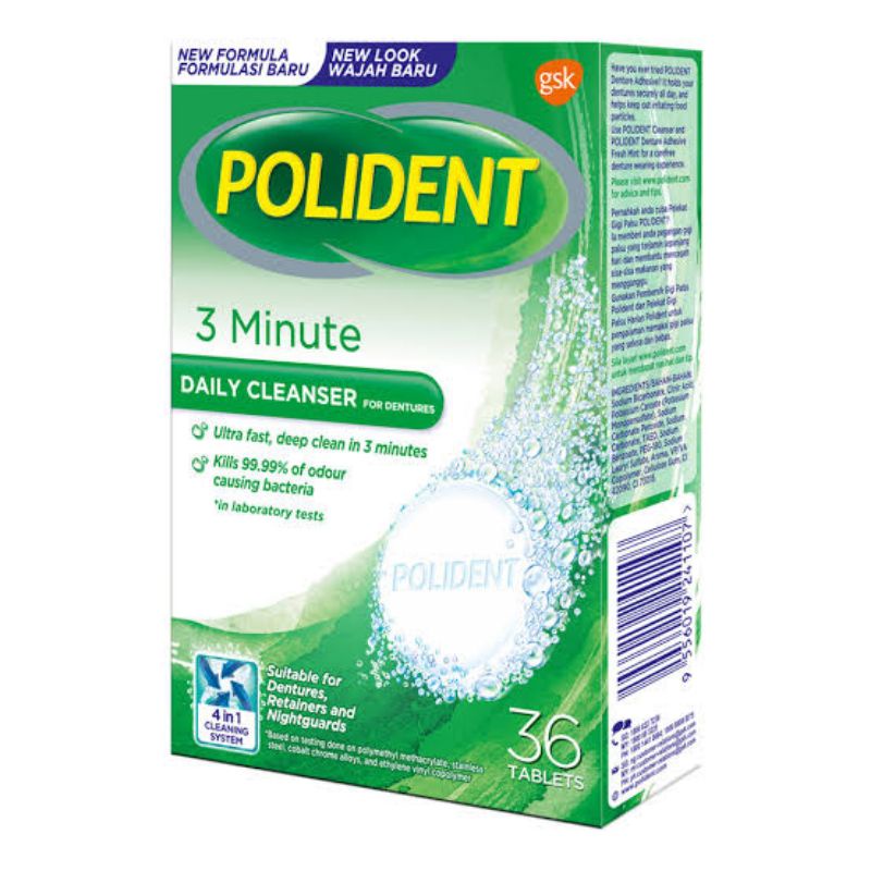 Polident Cleanser Sachet / Pembersih Gigi Palsu / Anti Bakteri / Pembersih Noda