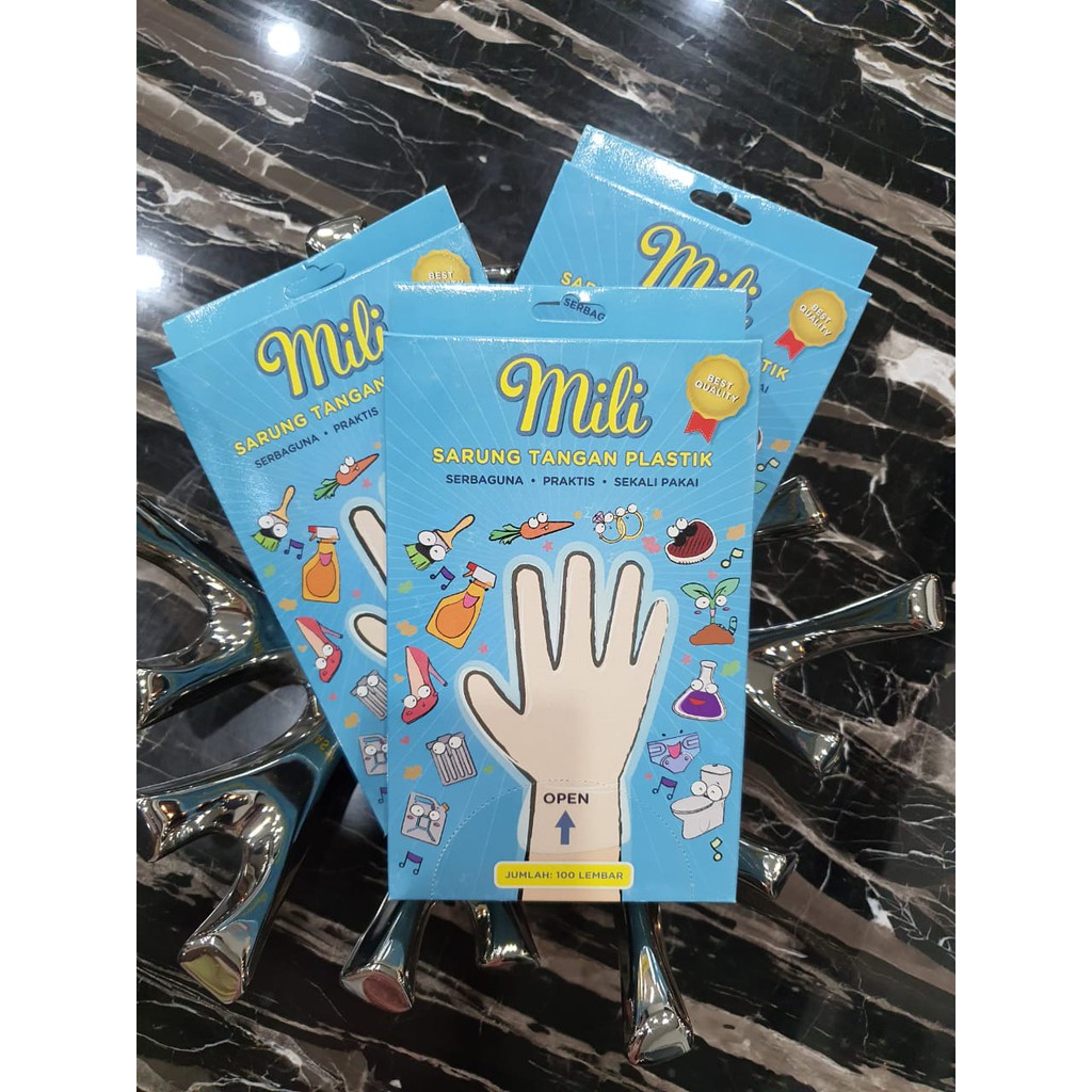 Mili sarung tangan plastik (100pc/box)