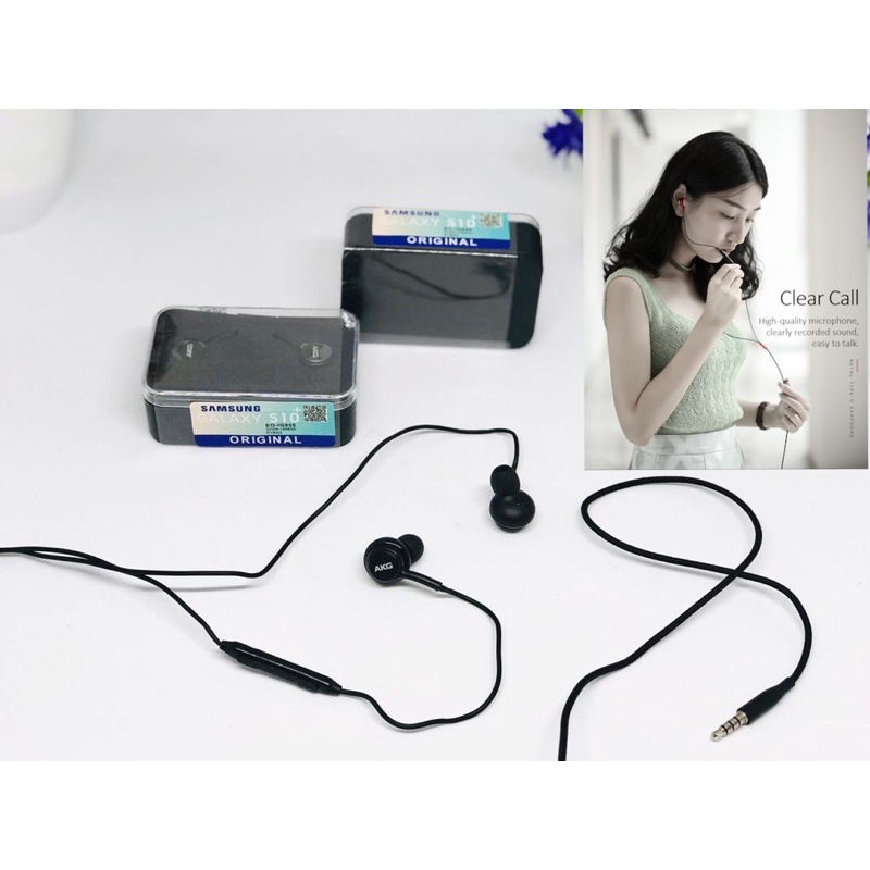 GROSIR Handsfree samsung pack mika kaca akg s10plus kuping metal bass super mantul bener