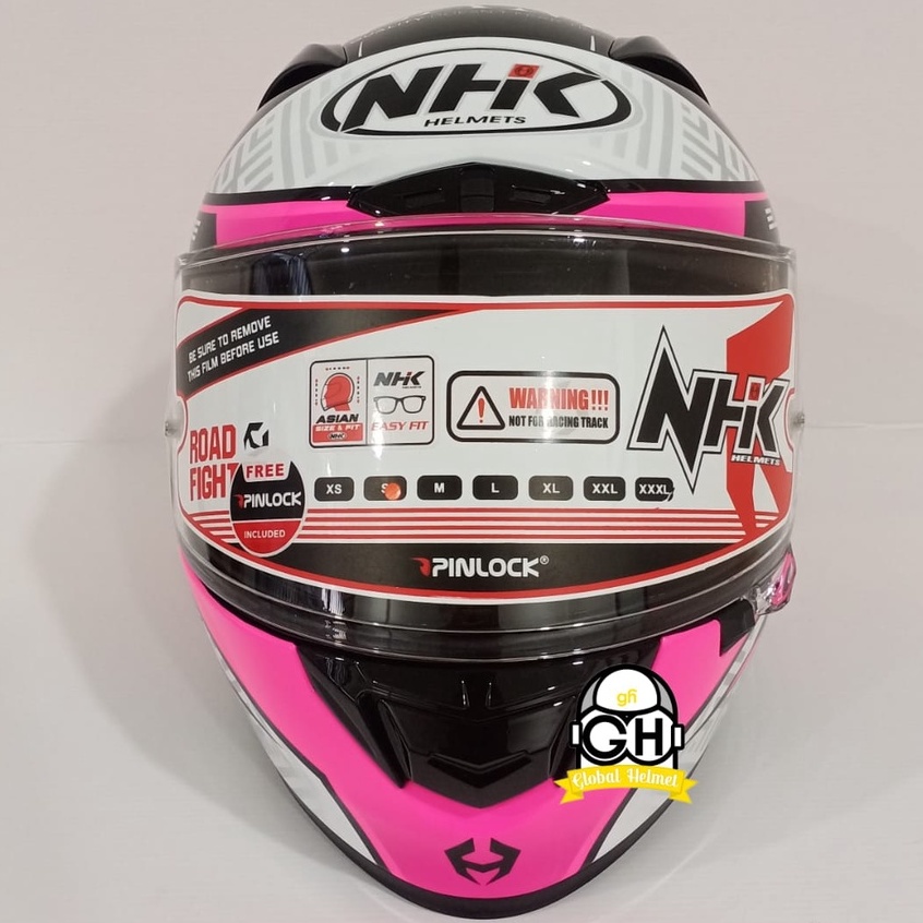 HELM NHK GP R TECH STREET ULTRA GP EDITION ALEX ESCRIG BLACK PINK GLOSSY