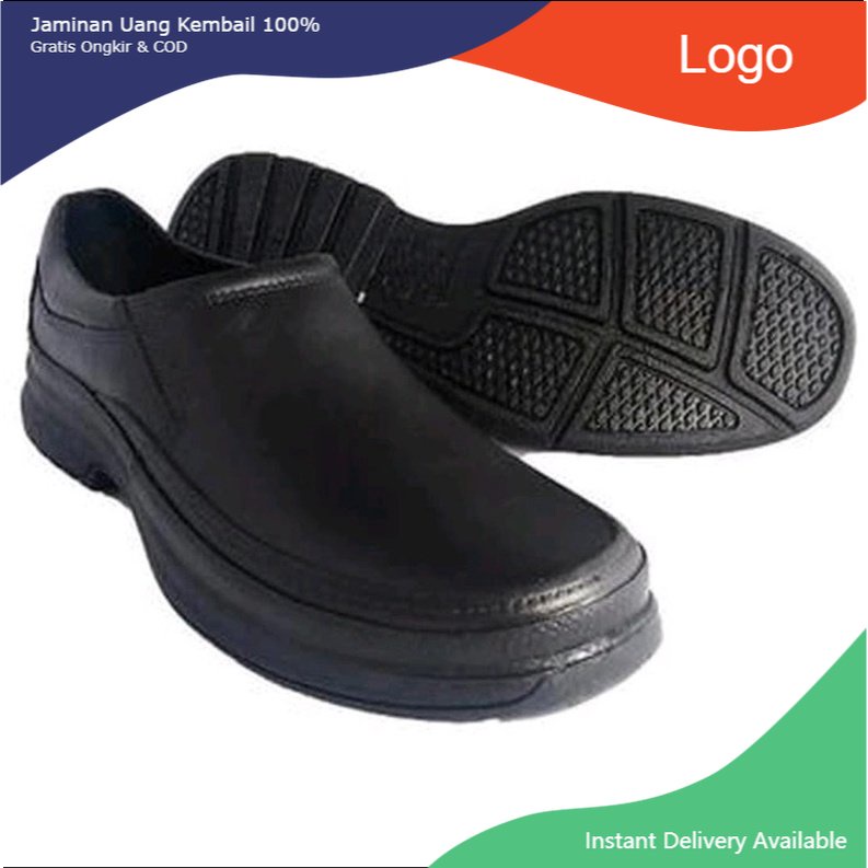 arisf Sepatu Pantofel Formal karet slip on ATT AB 520 sepatu pria all black