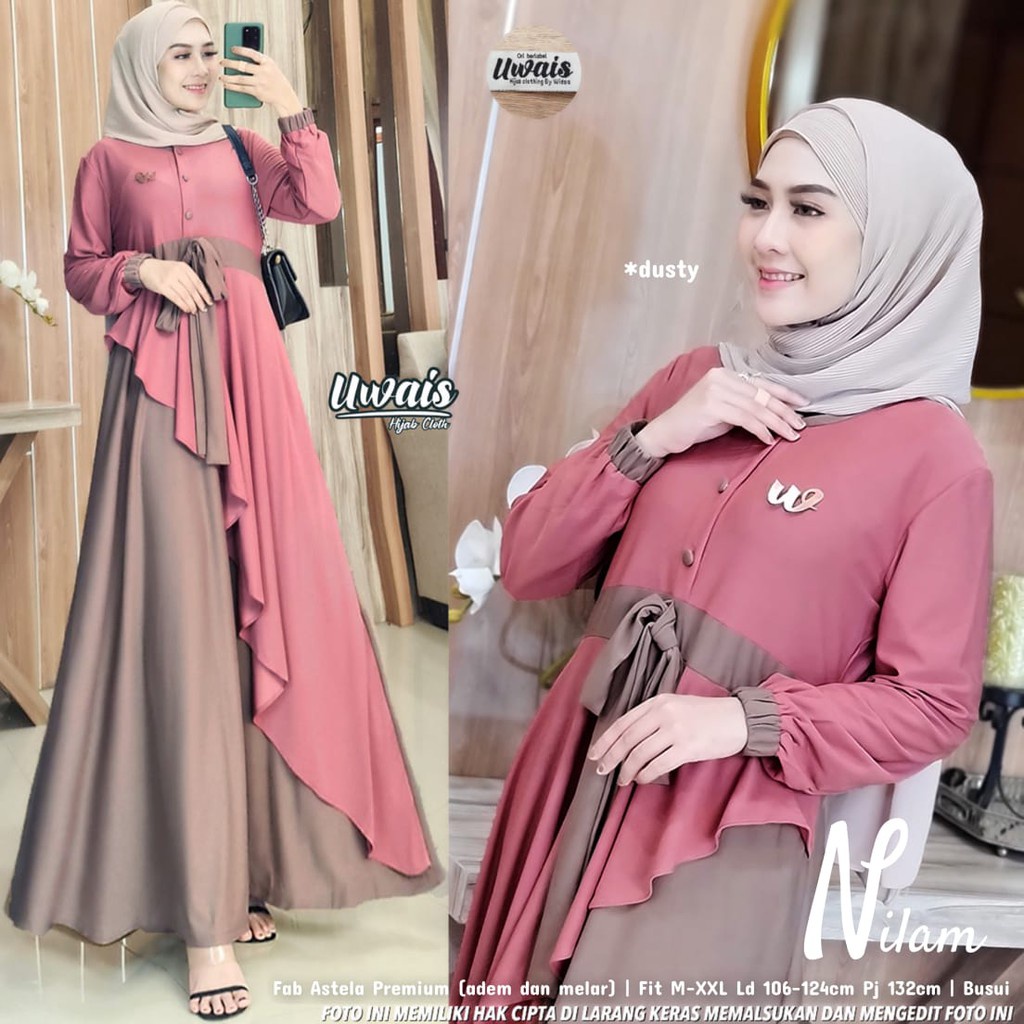 [COD] Shazfa Gamis Dewasa Busui Nilam Dress Maxy Gamis Jumbo Dress Ready Ukuran XXL Beragam Pilihan Warna